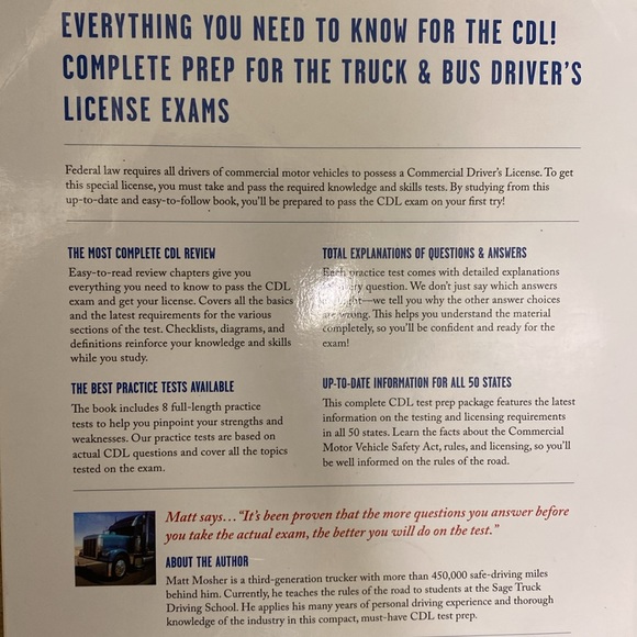 Official CDL Study Guide: Commercial Driver's License Guide: Exam Prep Book 5th - Picture 4 of 6